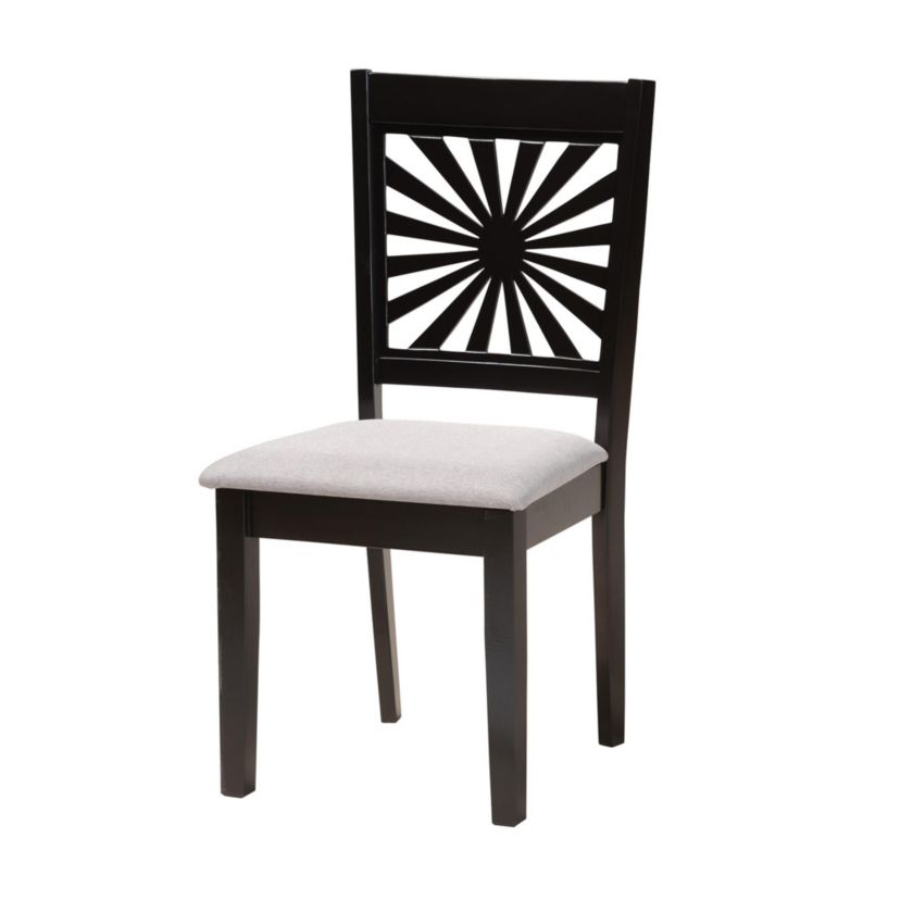 Olympia Modern Grey Fabric and Walnut Brown Finished Wood 5-Piece Dining Set