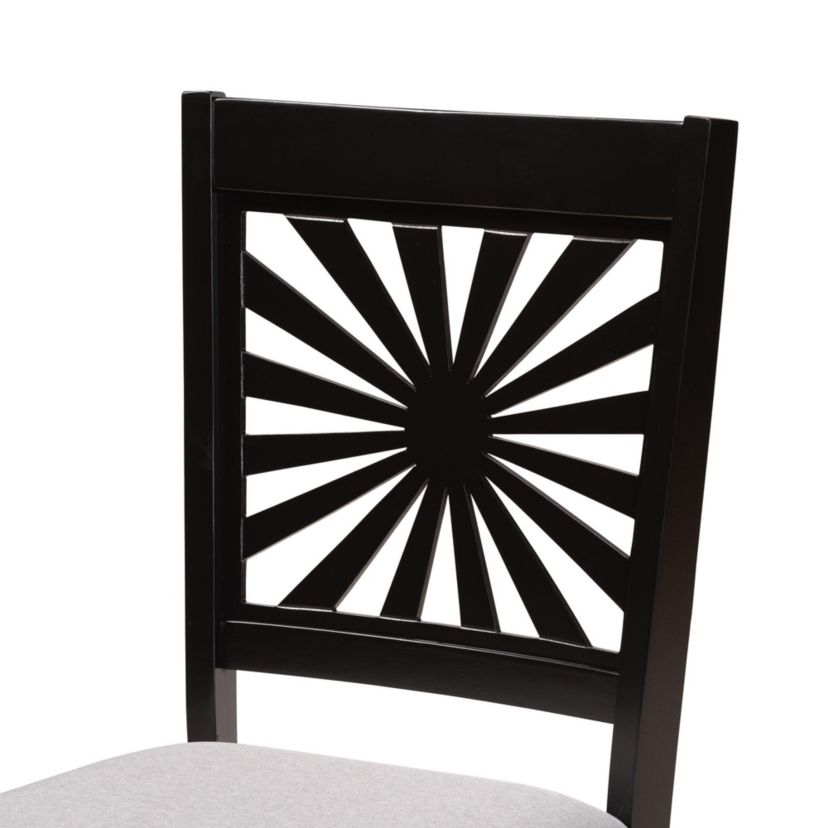 Olympia Modern Grey Fabric and Walnut Brown Finished Wood 5-Piece Dining Set