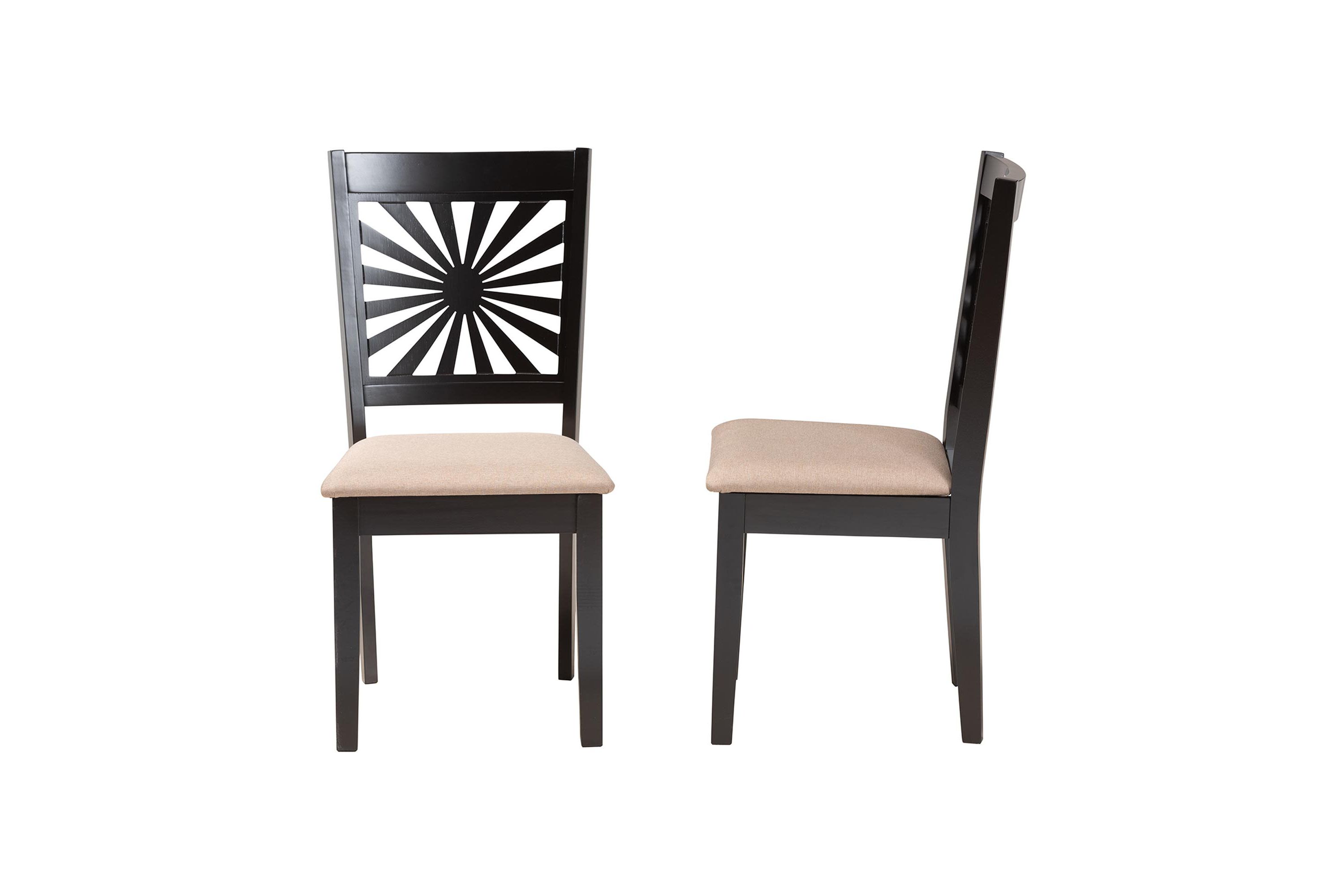 Olympia Modern Grey Fabric and Walnut Brown Finished Wood 2-Piece Dining Chair Set