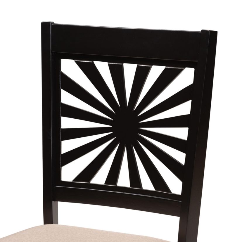 Olympia Modern Grey Fabric and Walnut Brown Finished Wood 2-Piece Dining Chair Set
