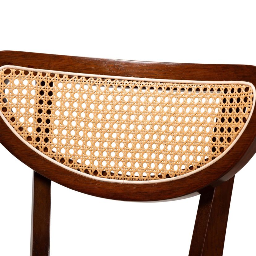 Dannell Mid-Century Modern Cream Fabric and Black Finished Wood 2-Piece Counter Stool Set