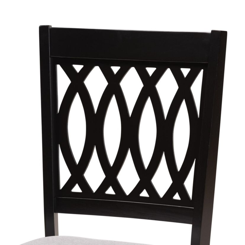 Florencia Modern Beige Fabric and Espresso Brown Finished Wood 5-Piece Dining Set