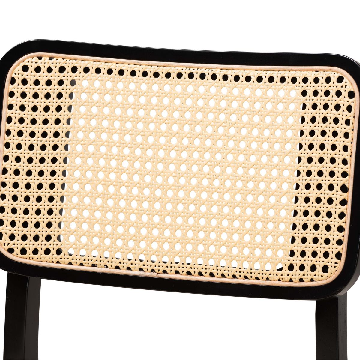 Dannon Mid-Century Modern Cream Fabric and Black Finished Wood 2-Piece Dining Chair Set