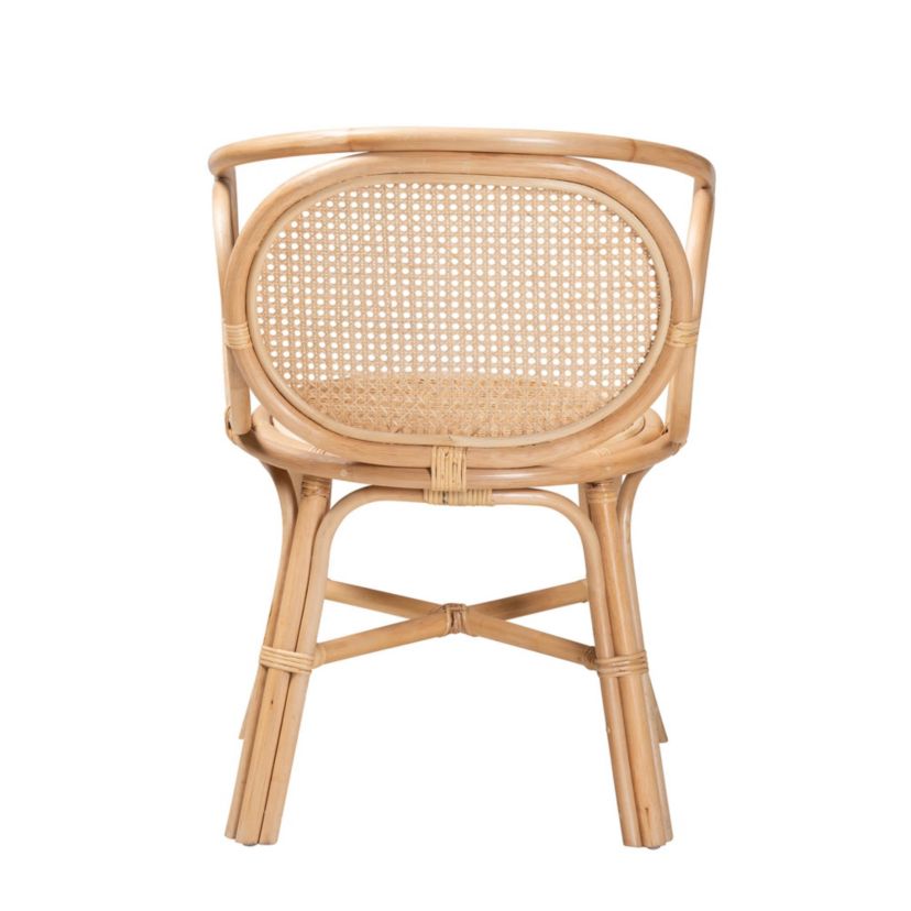 Palesa Modern Bohemian Natural Brown Rattan Dining Chair