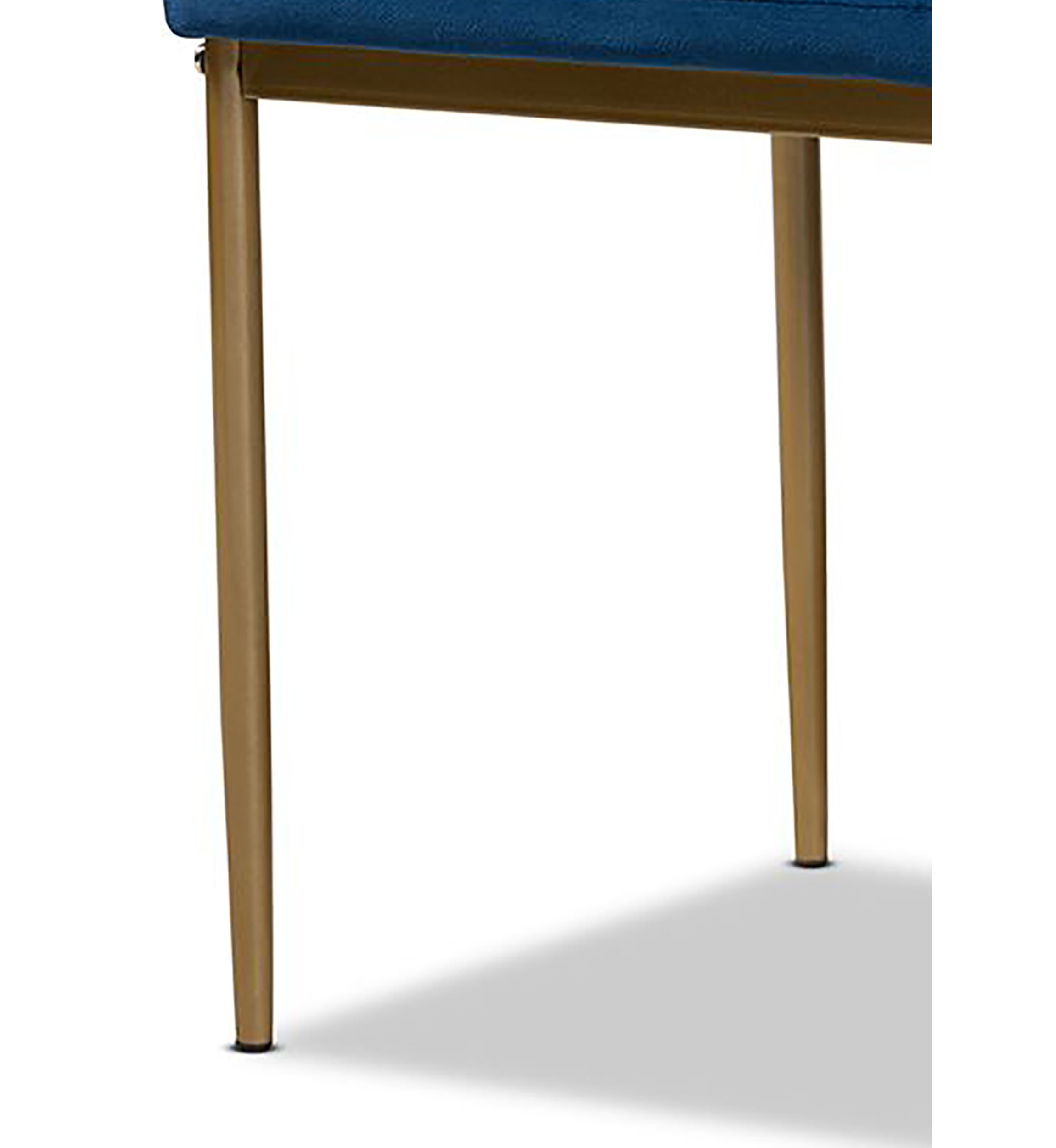 Blaise Modern Luxe and Glam Navy Blue Velvet Fabric Upholstered and Gold Finished Metal 4-Piece Dining Chair Set