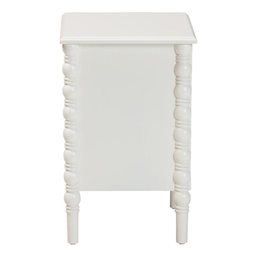 Malinda Black Wood 2-Drawer End Table with Spindle Legs
