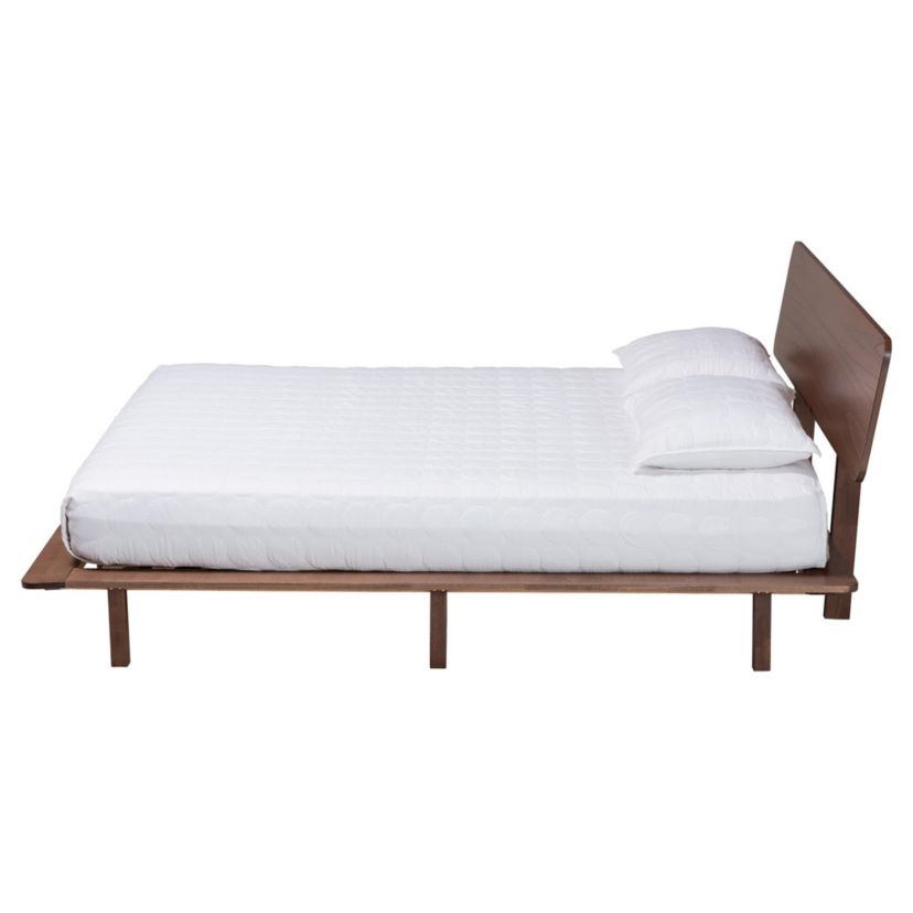 Alyssa Walnut Brown Wood King Platform Bed