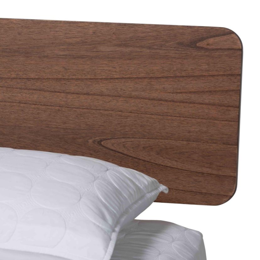Alyssa Walnut Brown Wood King Platform Bed
