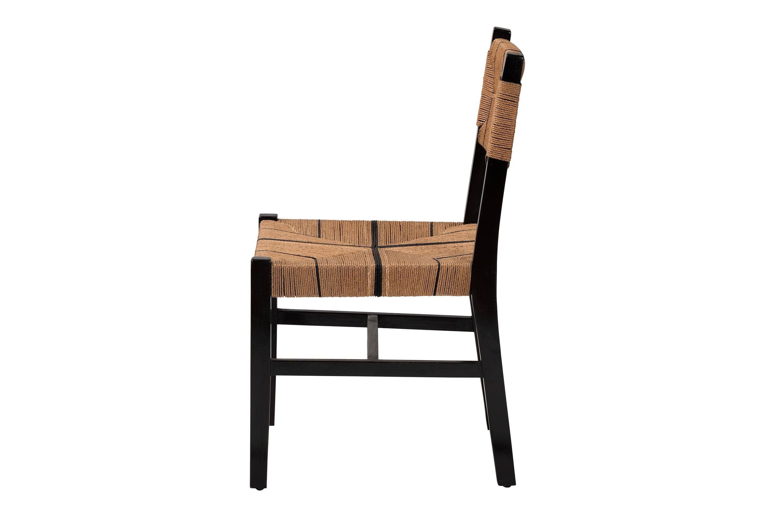 Prita Paper Loom and Natural Mahogany Wood Dining Chair