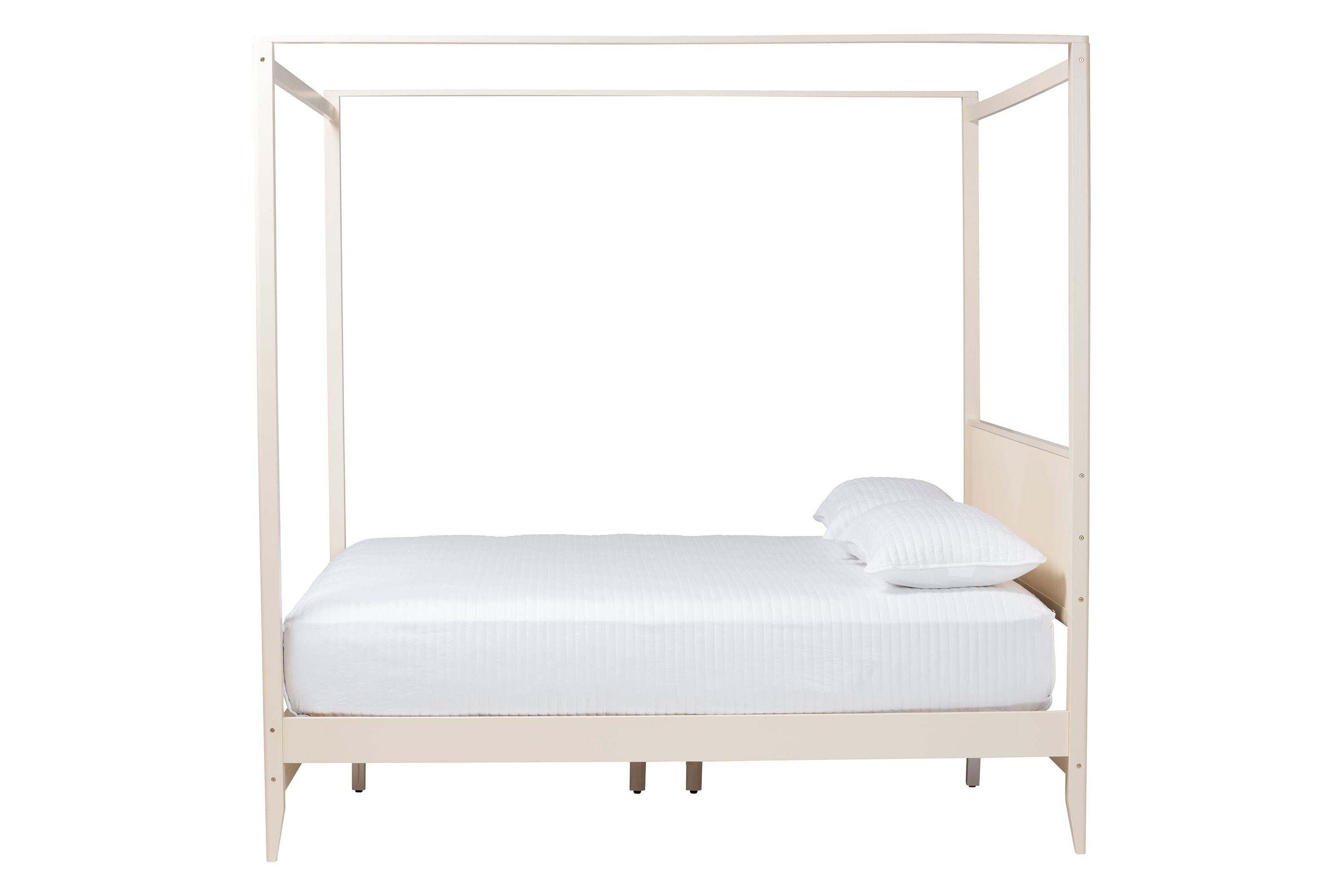 Primrose Black Fluted Wood King Canopy Bed