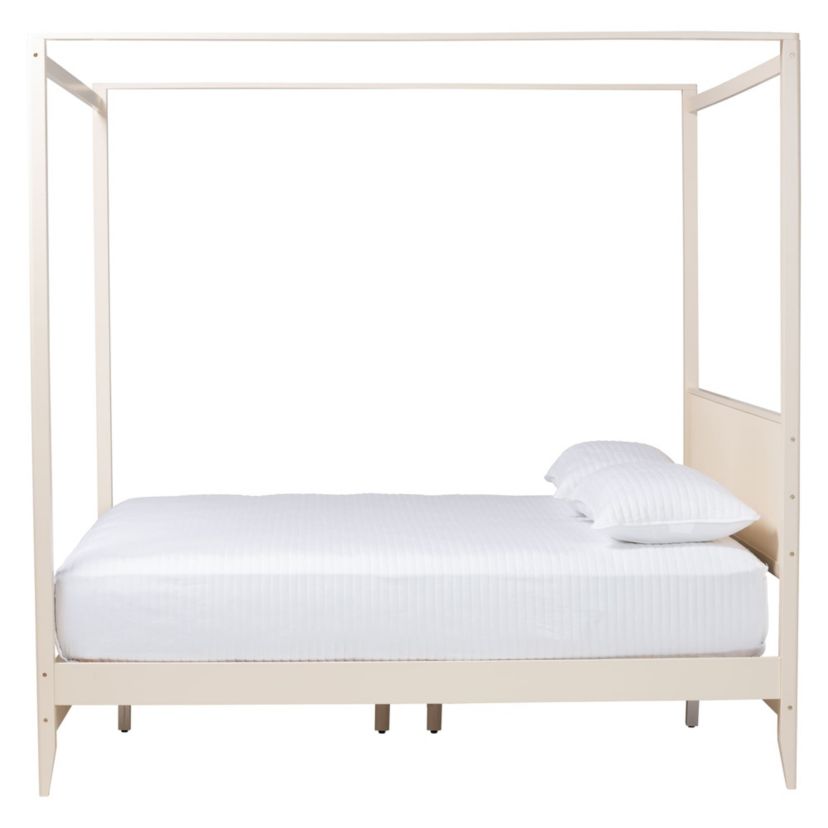 Primrose Black Fluted Wood King Canopy Bed