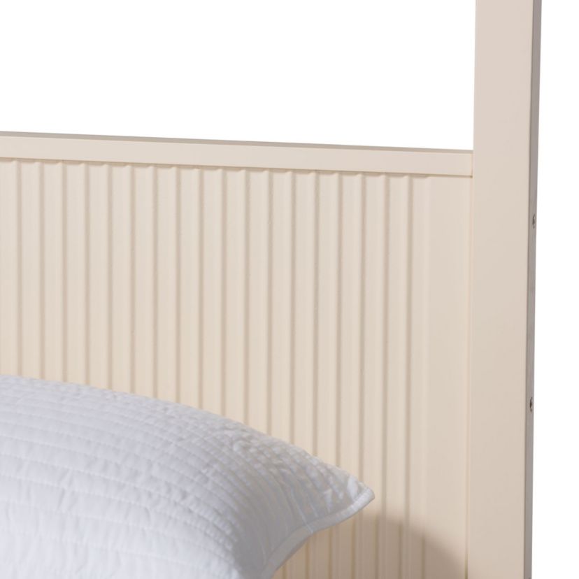 Primrose Black Fluted Wood King Canopy Bed