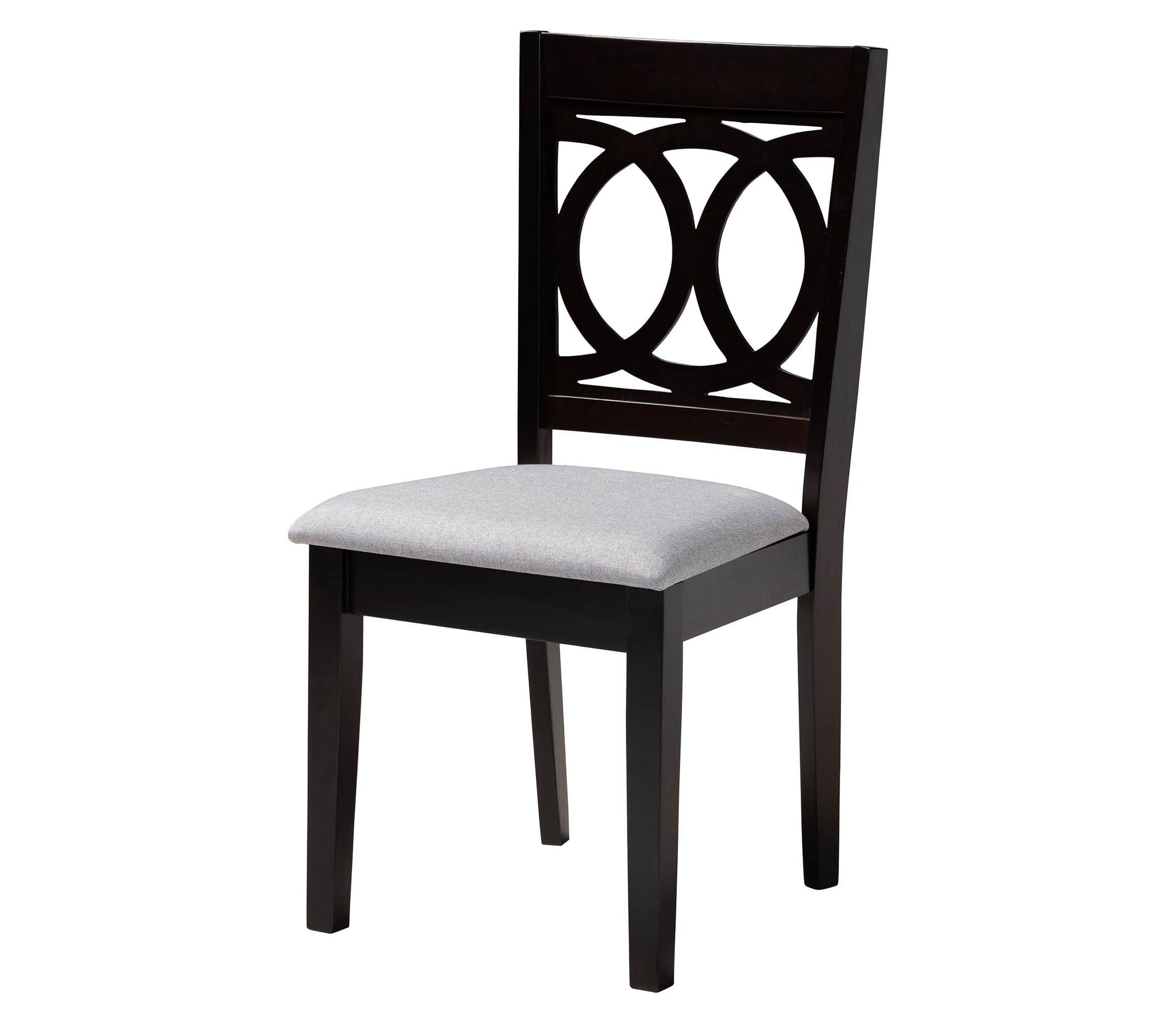 Kara Sand Dark Brown Wood 5-Piece Dining Set