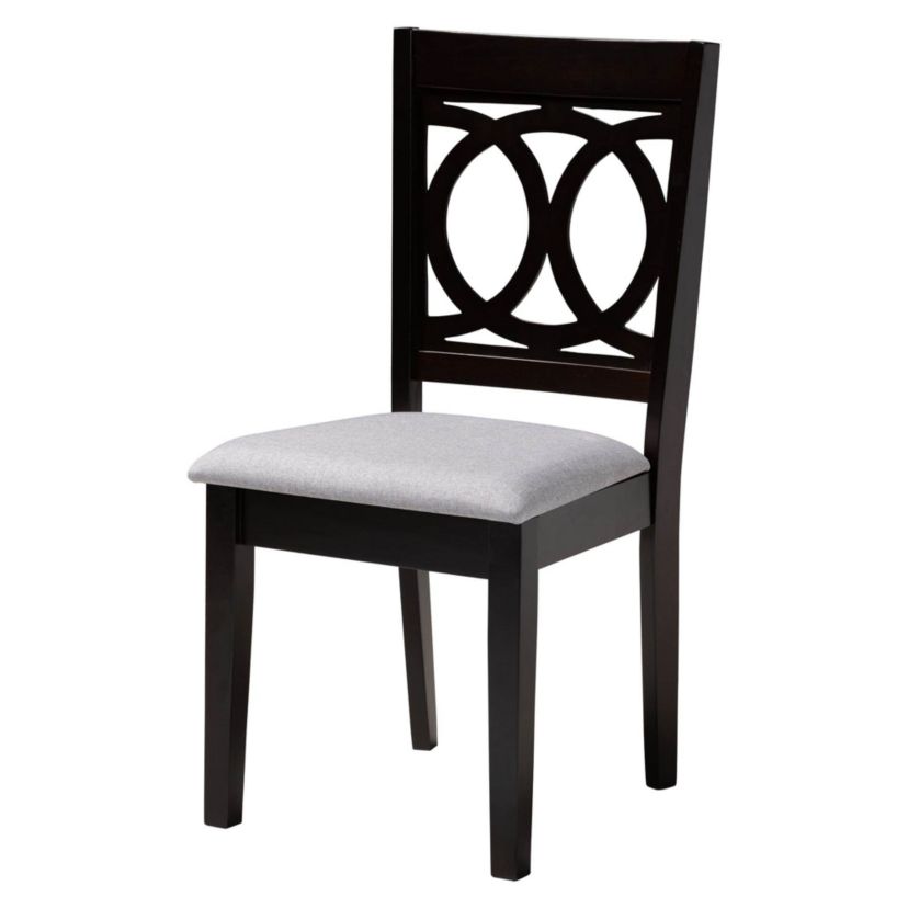 Kara Sand Dark Brown Wood 5-Piece Dining Set