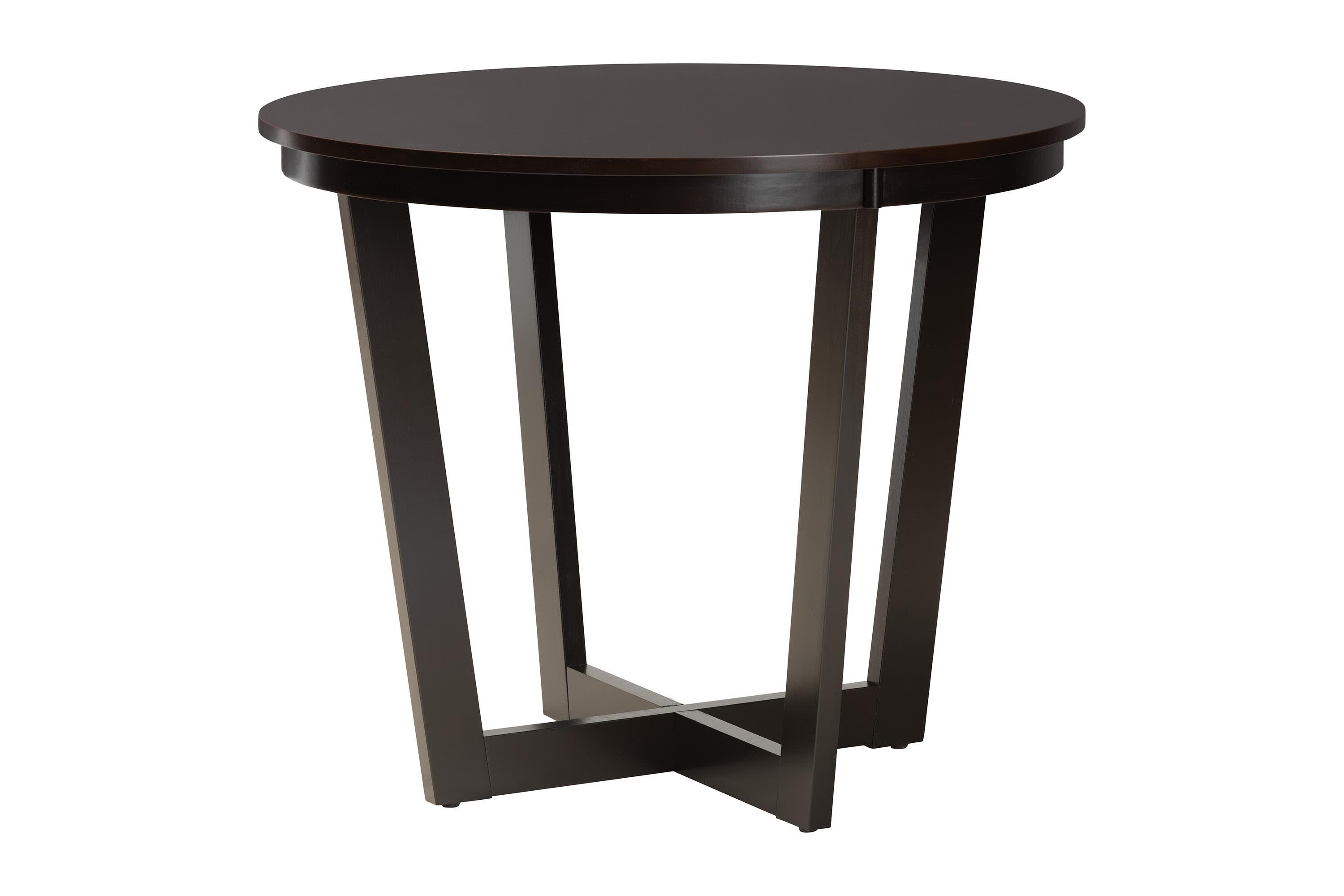 Kara Sand Dark Brown Wood 5-Piece Dining Set