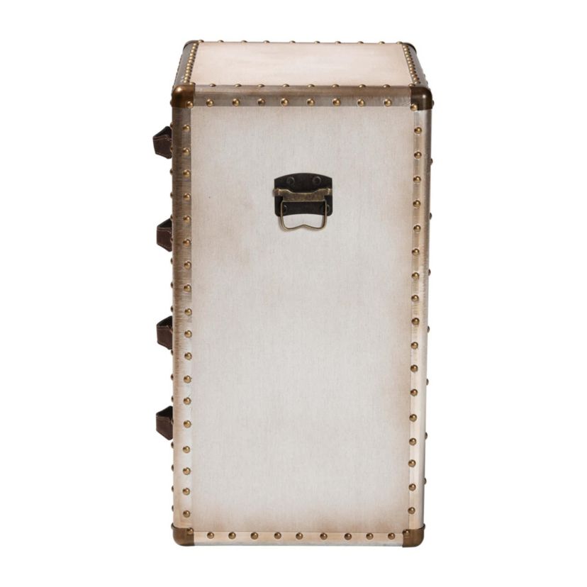 Jaelyn Coffee Canvas 4-Drawer End Table