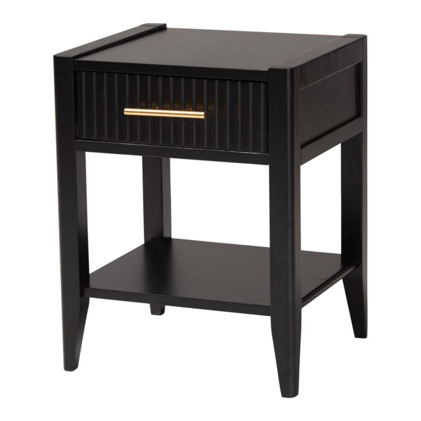 Primrose Black Fluted Wood King 4-Piece Canopy Bedroom Set