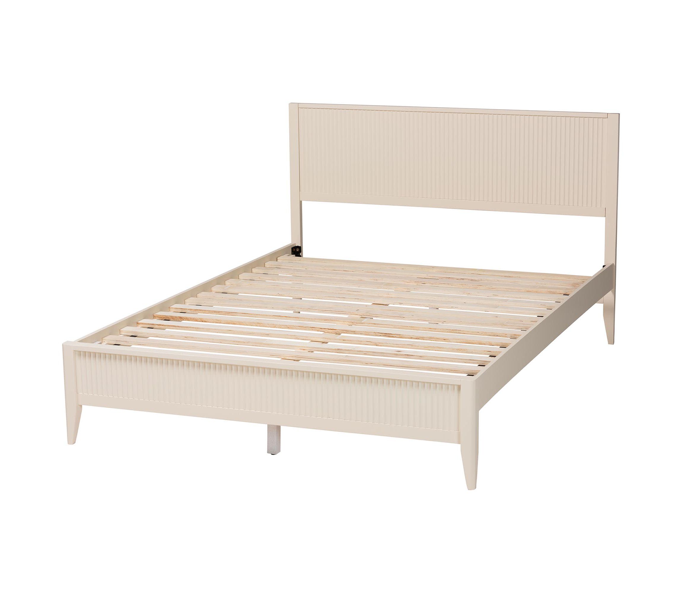 Primrose Black Fluted Wood Queen Platform Bed