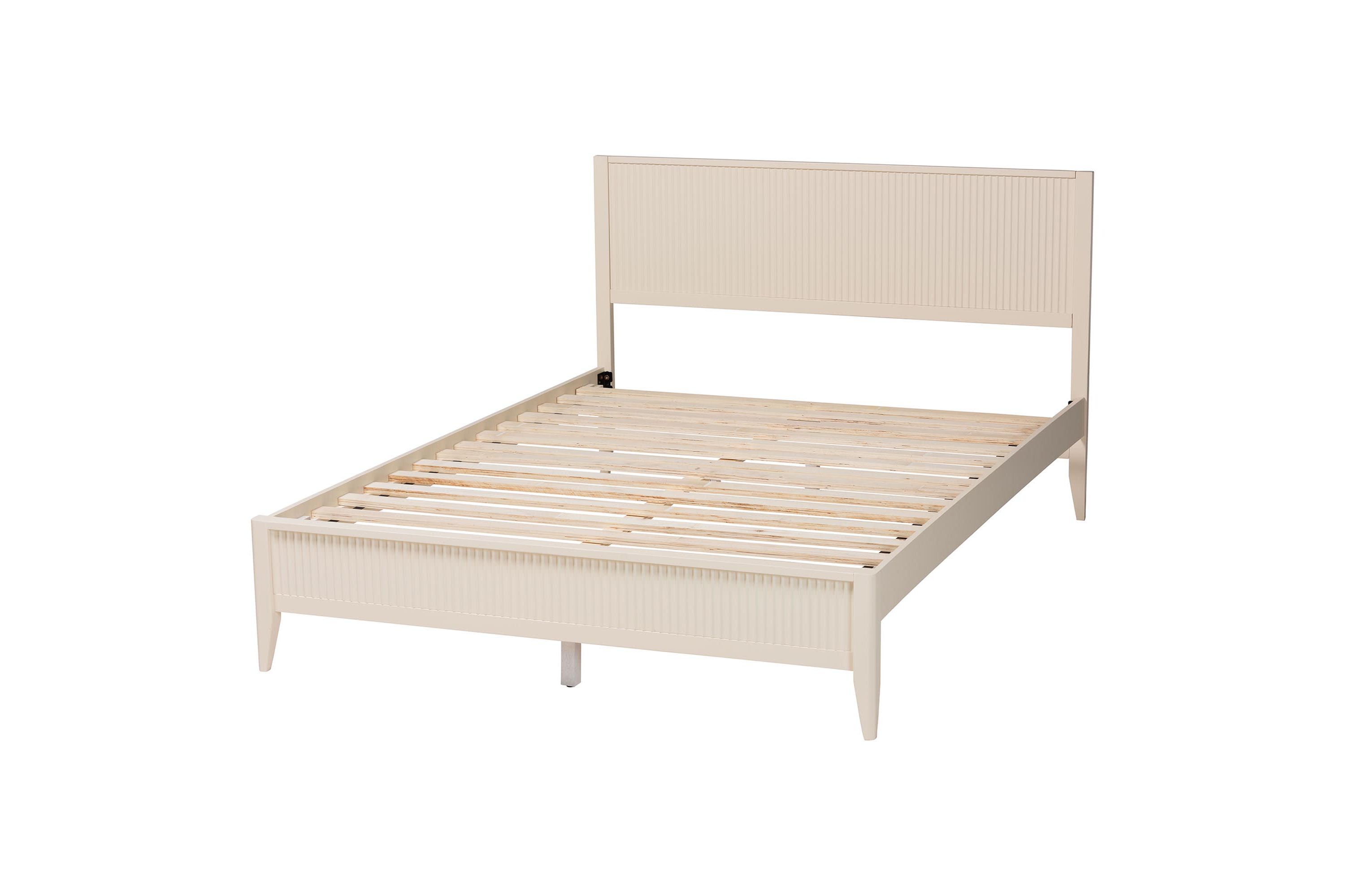 Primrose Black Fluted Wood Queen Platform Bed