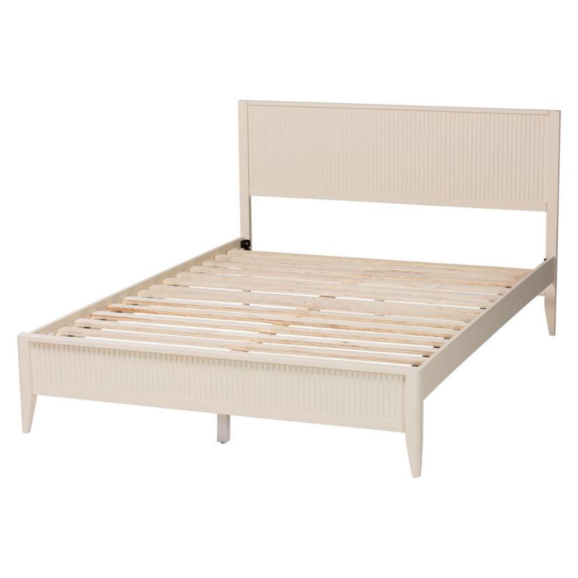 Primrose Black Fluted Wood Queen Platform Bed