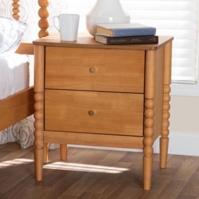 Lucera Black 2-Drawer Bobbin Nightstand