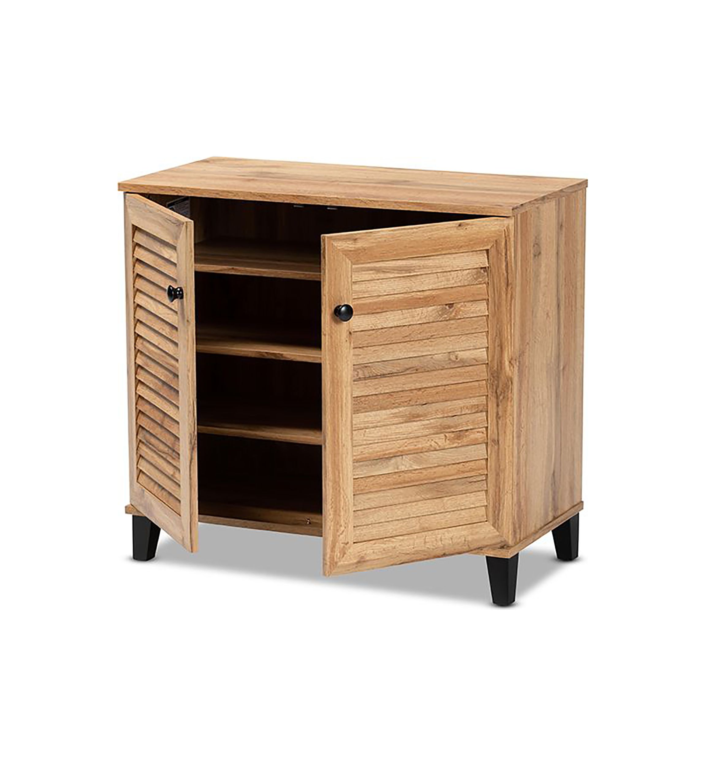 Coolidge Modern and Contemporary Oak Brown Finished Wood 2-Door Shoe Storage Cabinet