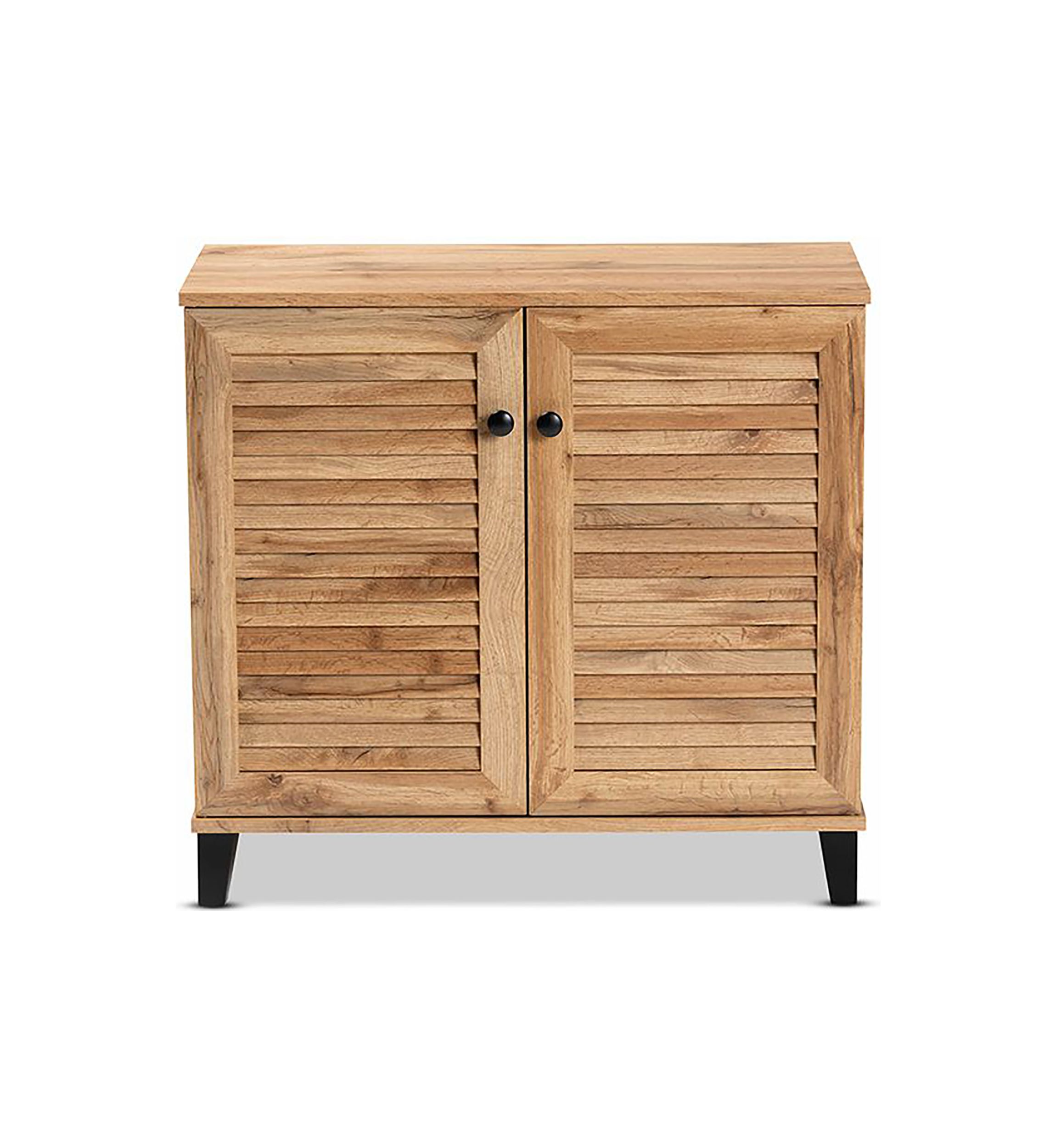 Coolidge Modern and Contemporary Oak Brown Finished Wood 2-Door Shoe Storage Cabinet