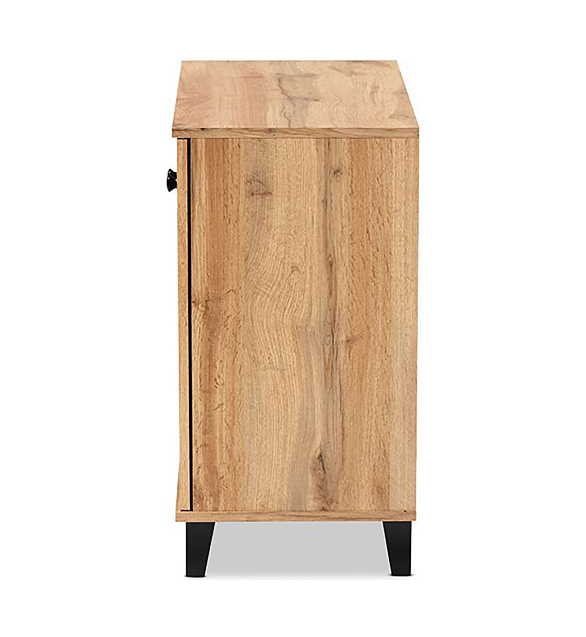 Coolidge Modern and Contemporary Oak Brown Finished Wood 2-Door Shoe Storage Cabinet