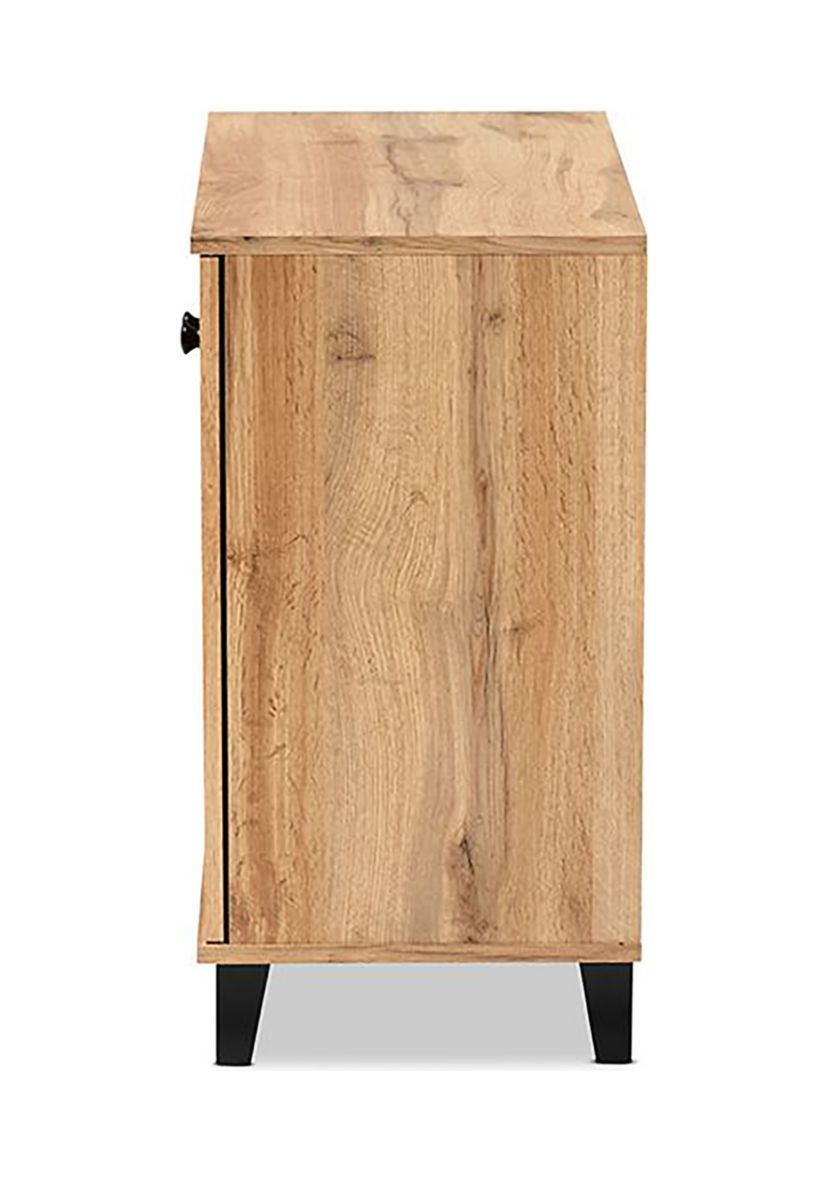 Coolidge Modern and Contemporary Oak Brown Finished Wood 2-Door Shoe Storage Cabinet