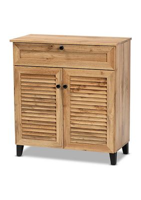 Coolidge Modern and Contemporary Oak Brown Finished Wood 1-Drawer Shoe Storage Cabinet