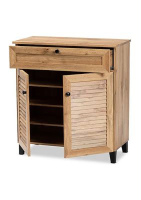 Coolidge Modern and Contemporary Oak Brown Finished Wood 1-Drawer Shoe Storage Cabinet