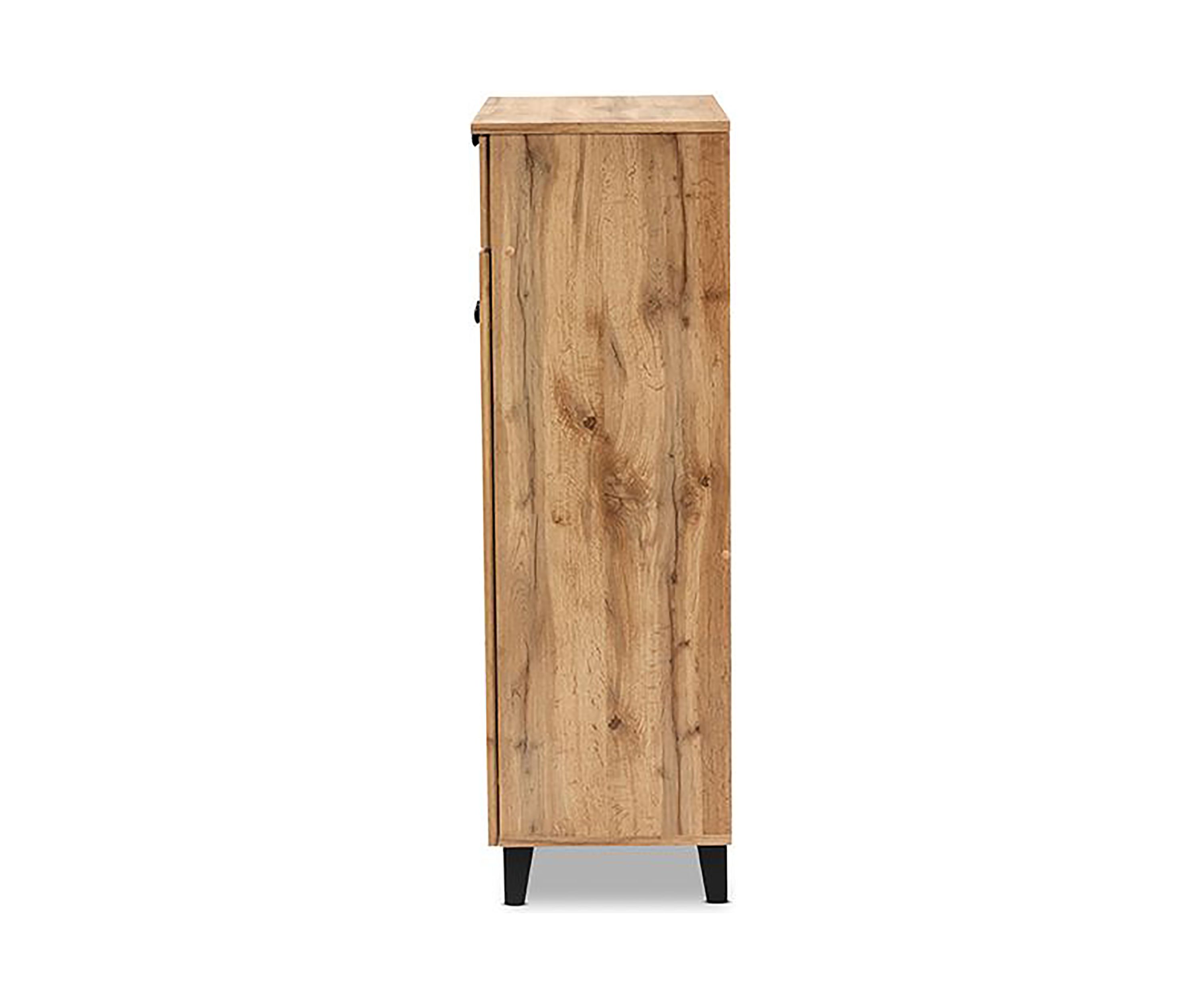 Coolidge Modern and Contemporary Oak Brown Finished Wood 5-Shelf Shoe Storage Cabinet