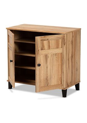 Glidden Modern and Contemporary Oak Brown Finished Wood 2-Door Shoe Storage Cabinet