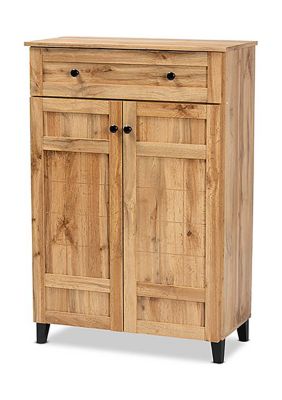 Glidden Modern and Contemporary Oak Brown Finished Wood 1-Drawer Shoe Storage Cabinet