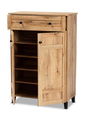 Glidden Modern and Contemporary Oak Brown Finished Wood 1-Drawer Shoe Storage Cabinet