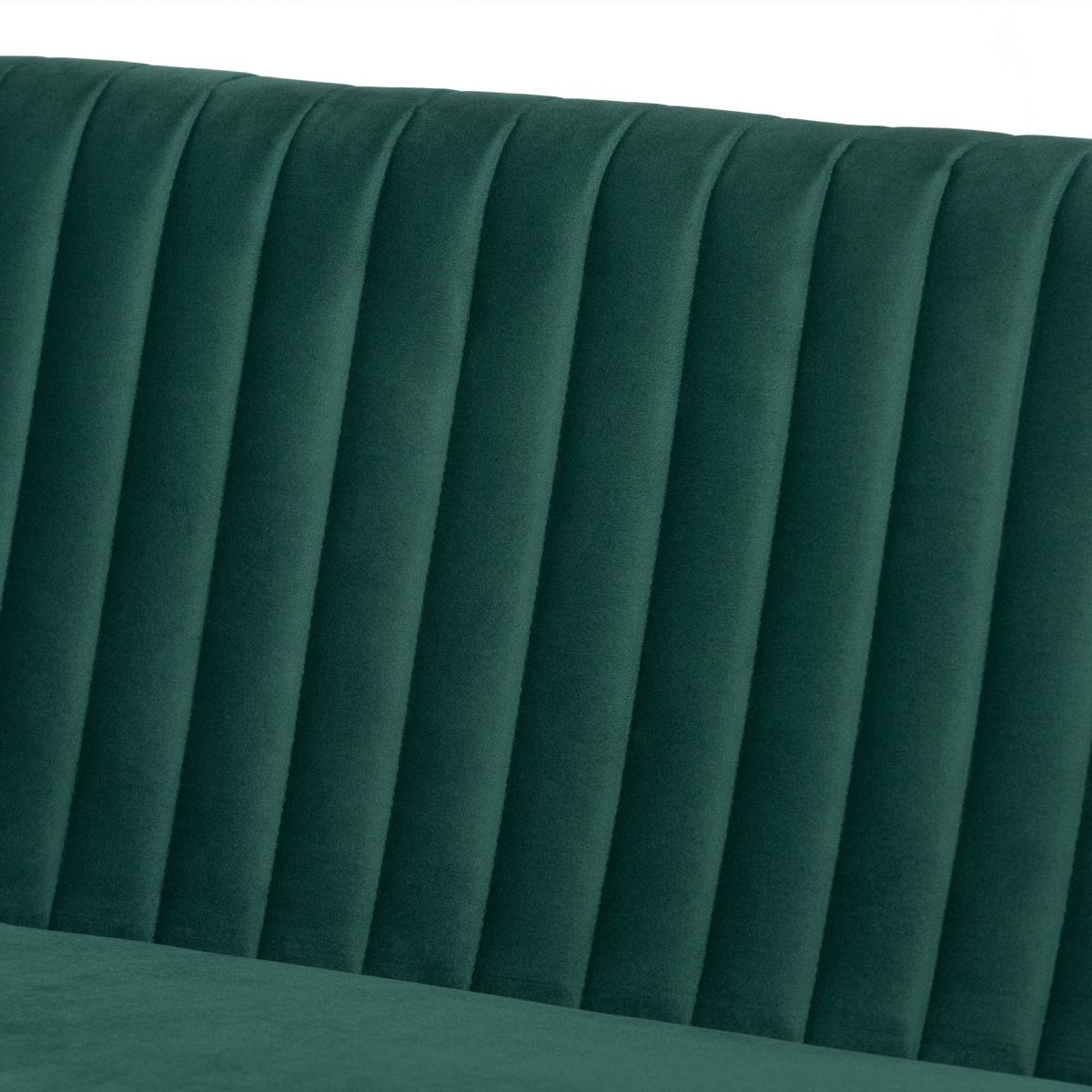 Alvis Mid-Century Modern Emerald Green Velvet Upholstered and Walnut Brown Finished Wood 2-Piece Dining Nook Banquette Set