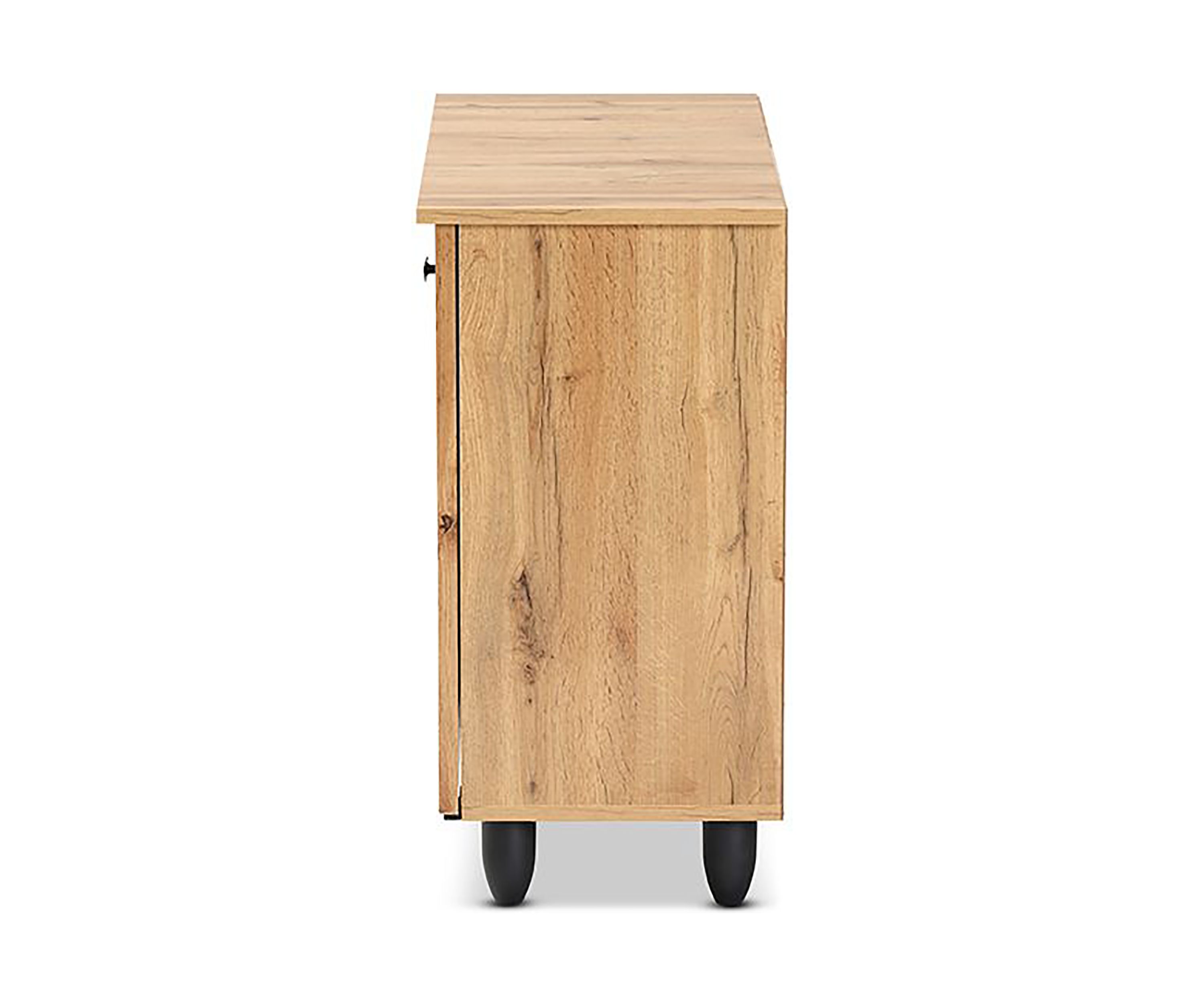 Winda Modern and Contemporary Oak Brown Finished Wood 2-Door Shoe Cabinet