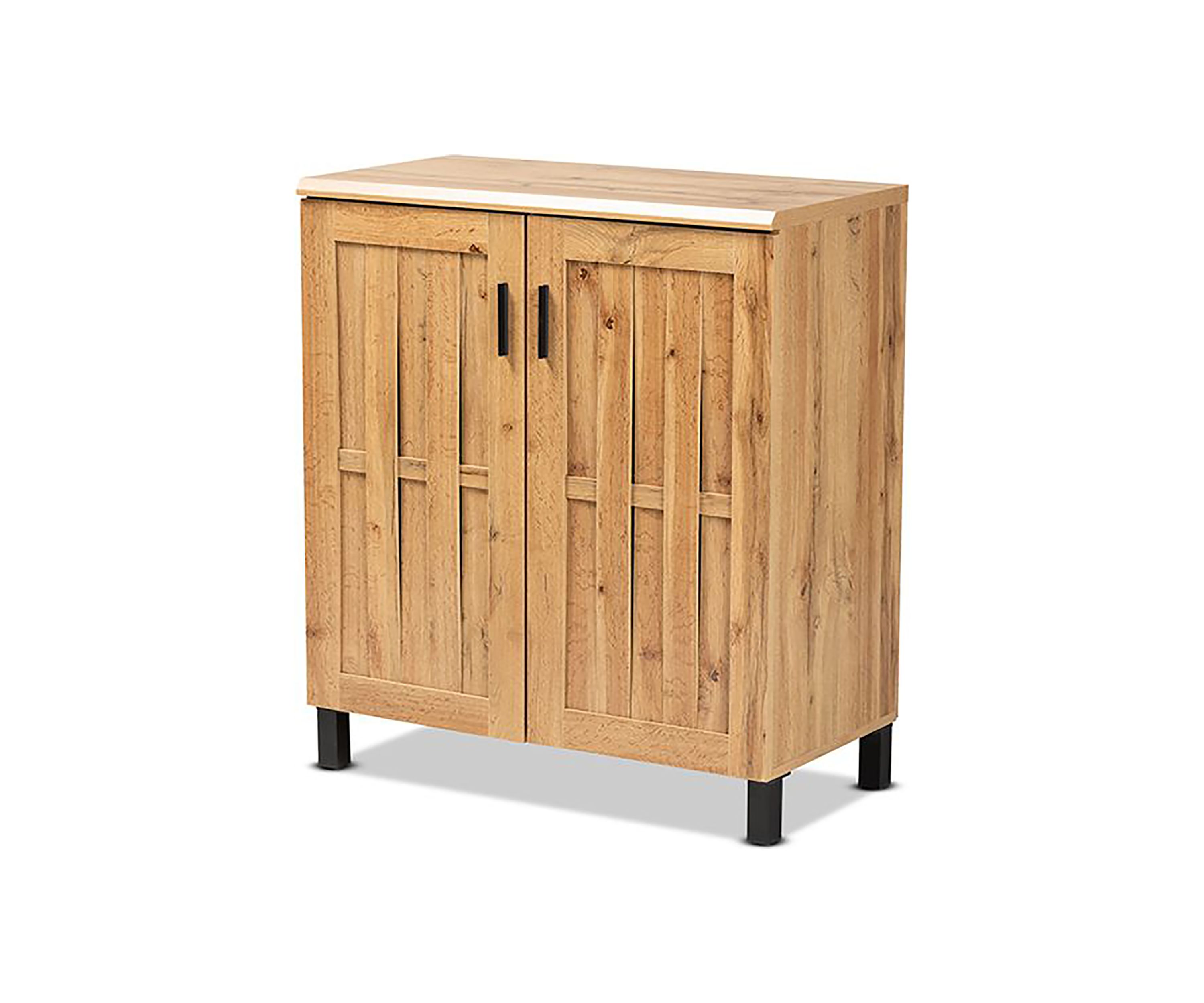 Excel Modern and Contemporary Oak Brown Finished Wood 2-Door Storage Cabinet