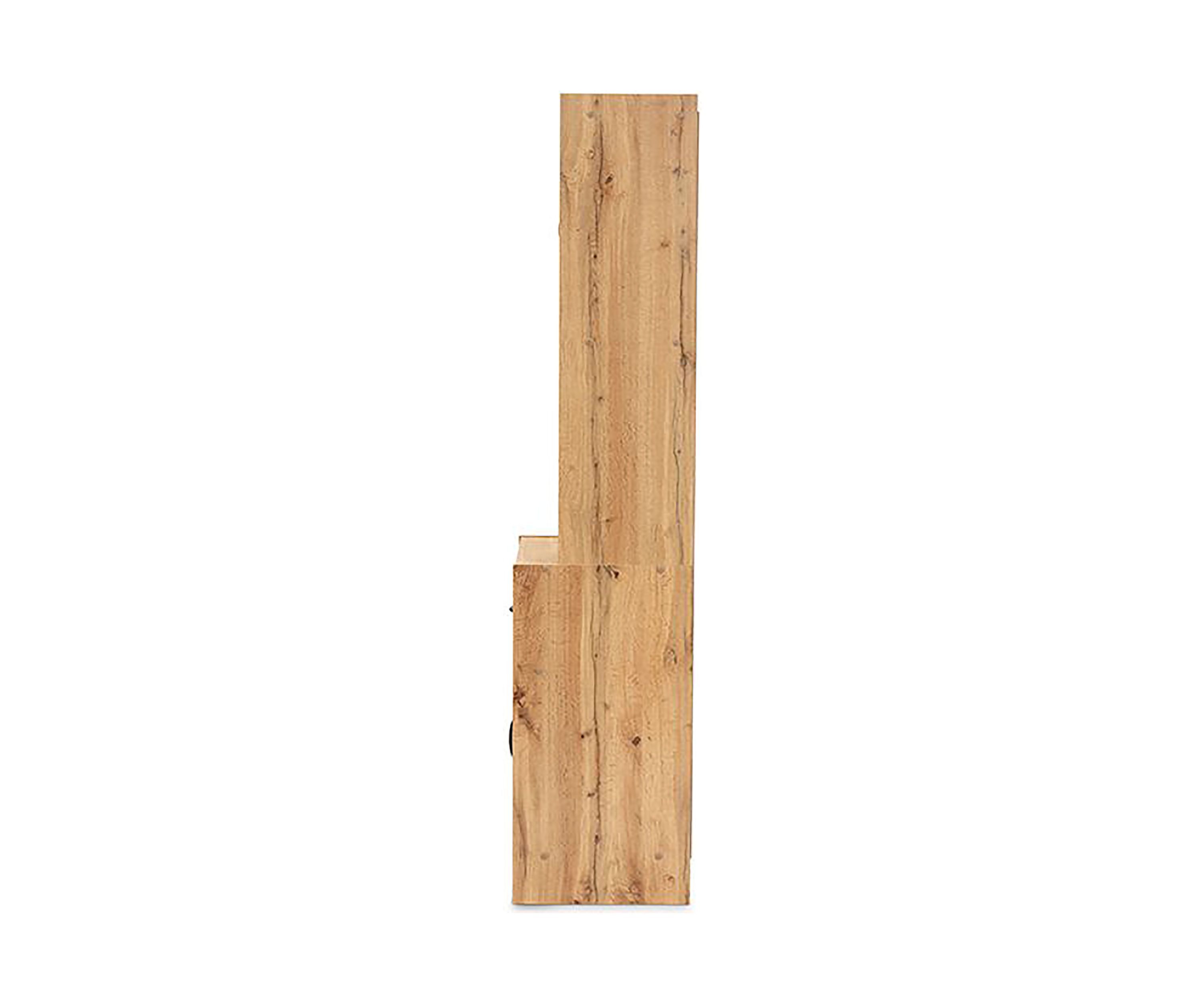 Laurana Modern and Contemporary Oak Brown Finished Wood Kitchen Cabinet and Hutch