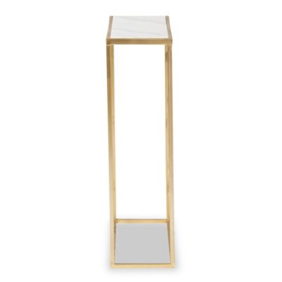 Calanthe Modern and Contemporary Gold Finished Metal Console Table with Marble Tabletop