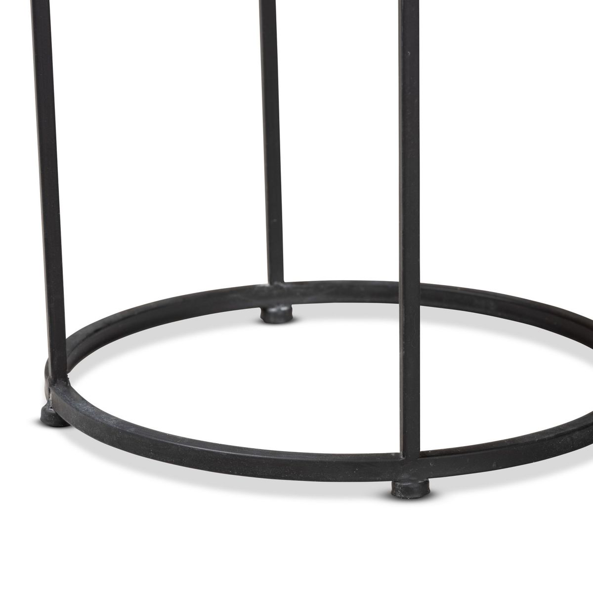 Kaden Modern and Contemporary Multi-Colored Glass and Black Metal Outdoor Side Table