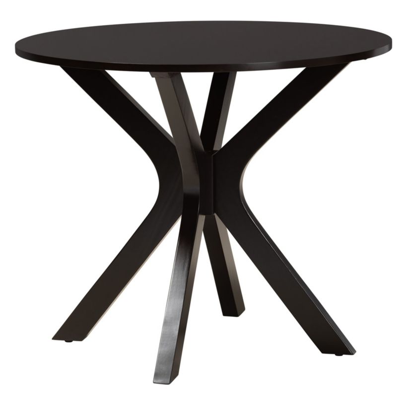 Eira Modern Sand Fabric and Dark Brown Finished Wood 5-Piece Dining Set