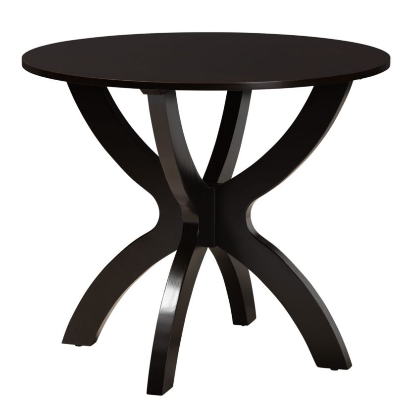 Noe Modern Sand Fabric and Dark Brown Finished Wood 5-Piece Dining Set