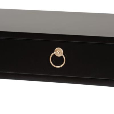 Beagan Modern and Contemporary Black Finished Wood and Gold Metal 2-Drawer Console Table