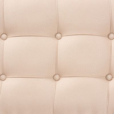Hedia Contemporary Glam and Luxe Beige Fabric Upholstered and Silver Finished Wood Accent Bench