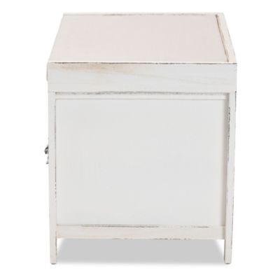 Jacoby Modern Transitional Beige Fabric Upholstered and Multi-Colored Wood 3-Drawer Storage Trunks and Benches