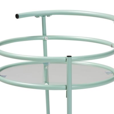 Newell Mid-Century Modern Mint Green Finished Metal 2-Tier Kitchen Cart
