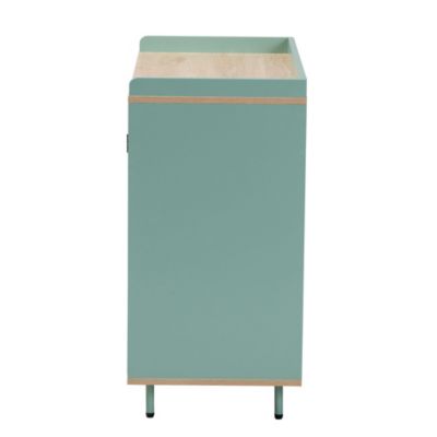 Tavita Mid-Century Modern Two-Tone Mint Green and Oak Brown Finished Wood 2-Door Sideboard Buffet