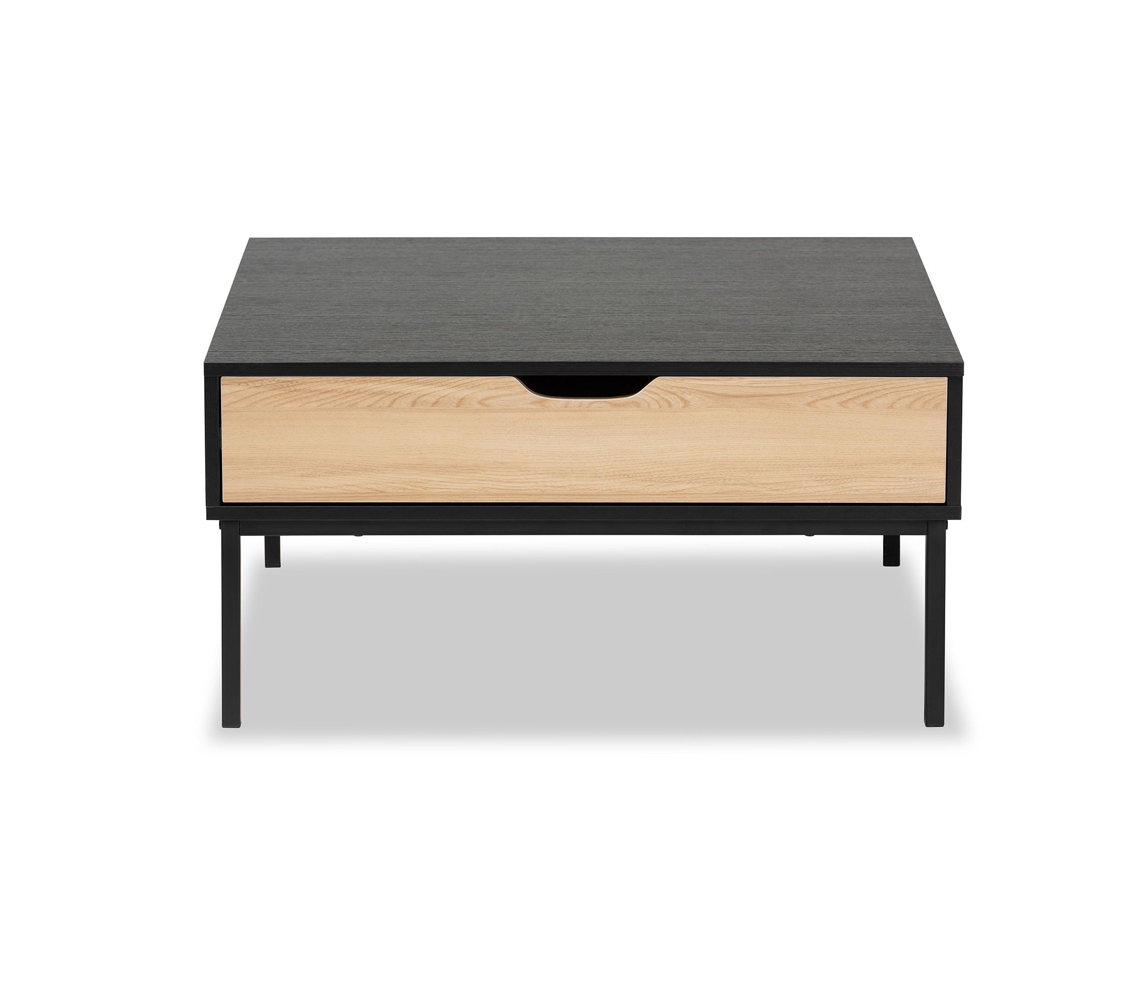 Haben Modern and Contemporary Two-Tone Oak Brown and Black Finished Wood Coffee Table