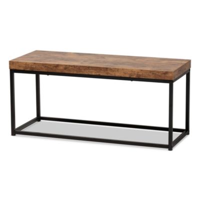 Bardot Modern Industrial Walnut Brown Finished Wood and Black Metal Accent Trunks and Benches